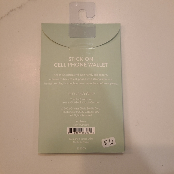 NWT Pear stick on pocket for phone - Picture 2 of 2